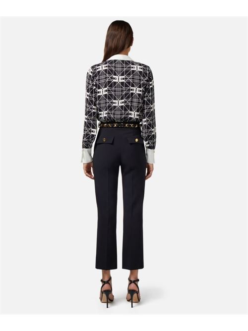 Crepe flared trousers ELISABETTA FRANCHI | PAT1641E2.110